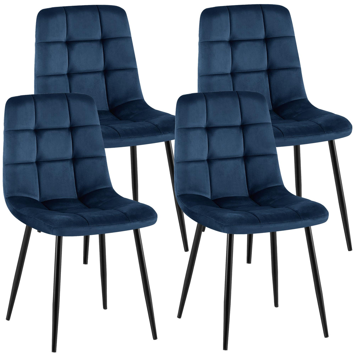 Set van 4 eetkamerstoelen Antibes fluweel