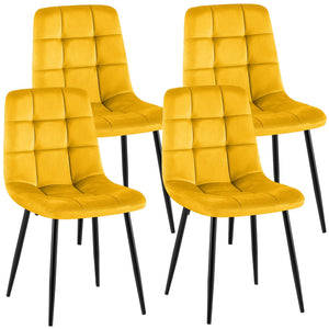 Set van 4 eetkamerstoelen Antibes fluweel