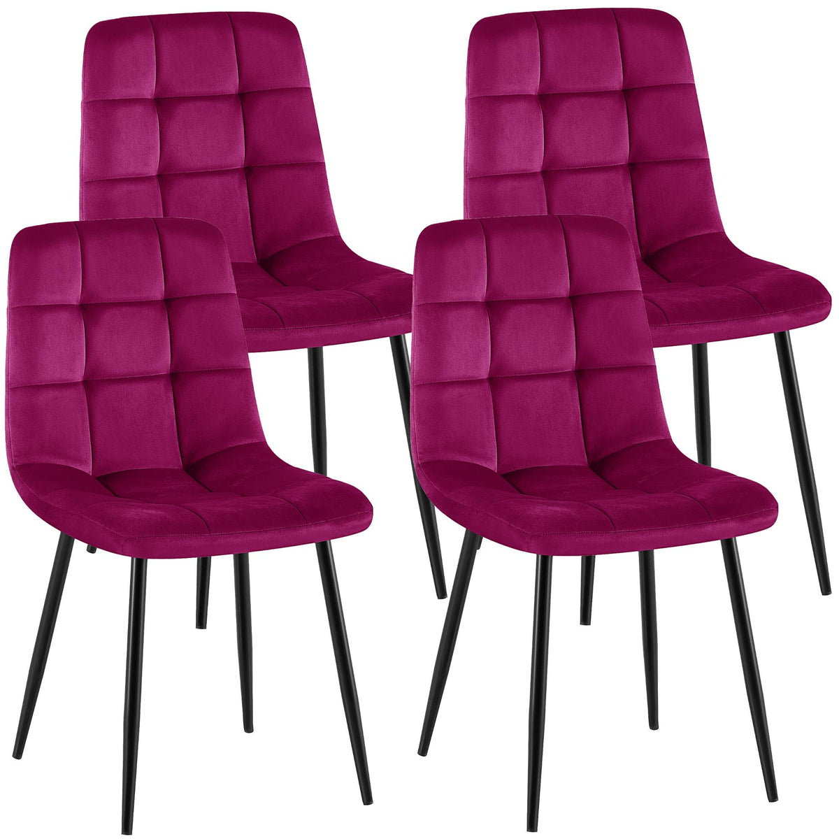 Set van 4 eetkamerstoelen Antibes fluweel