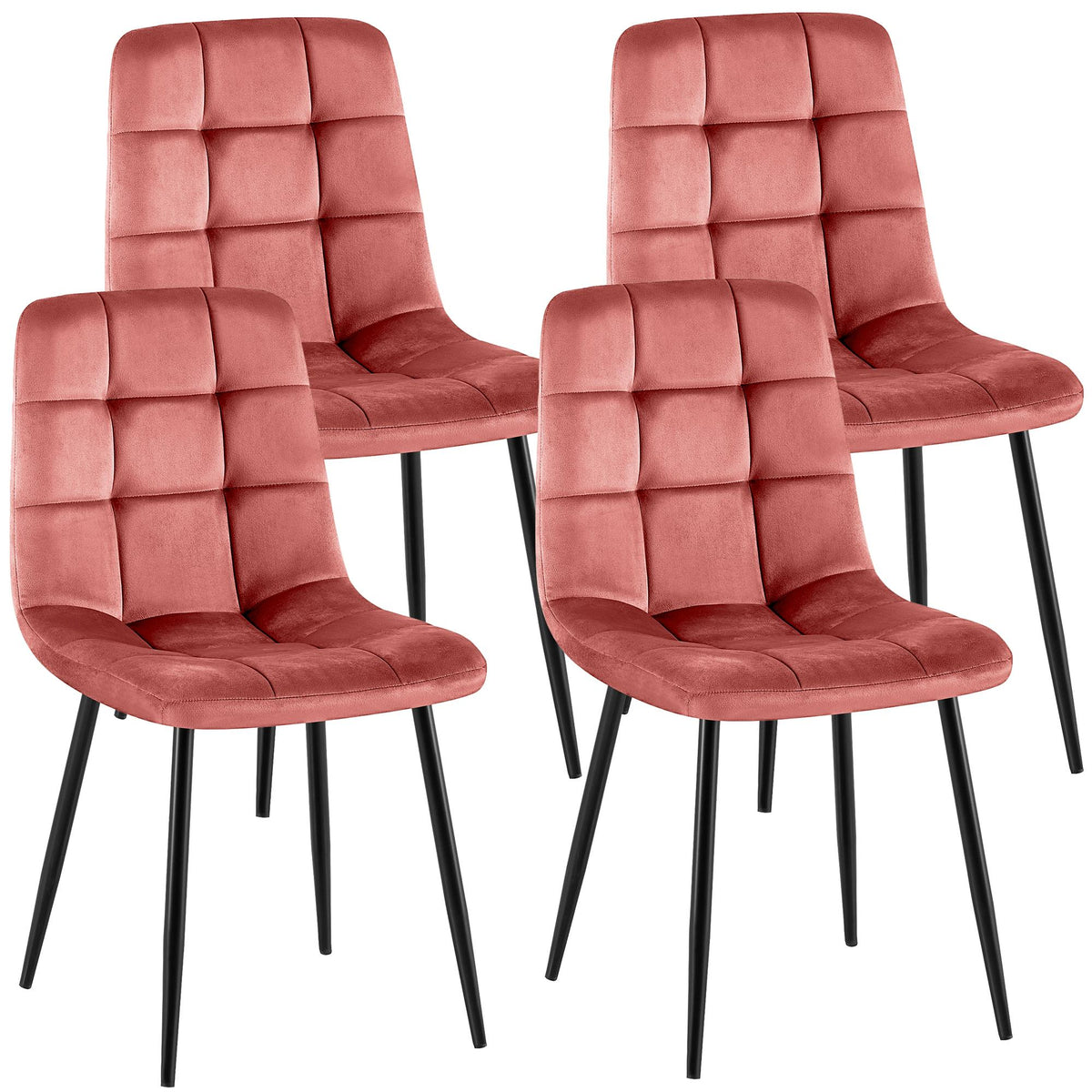 Set van 4 eetkamerstoelen Antibes fluweel