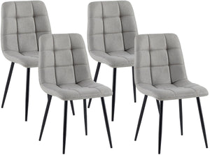 Set van 4 eetkamerstoelen Asti met stoffen bekleding