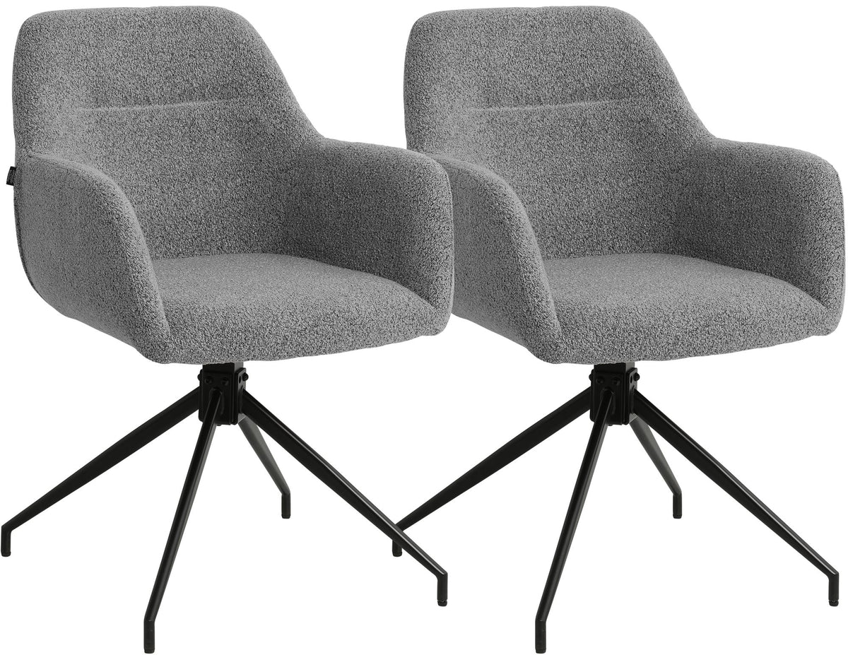 Set van 2 eetkamerstoelen Merlinda met bekleding van teddystof