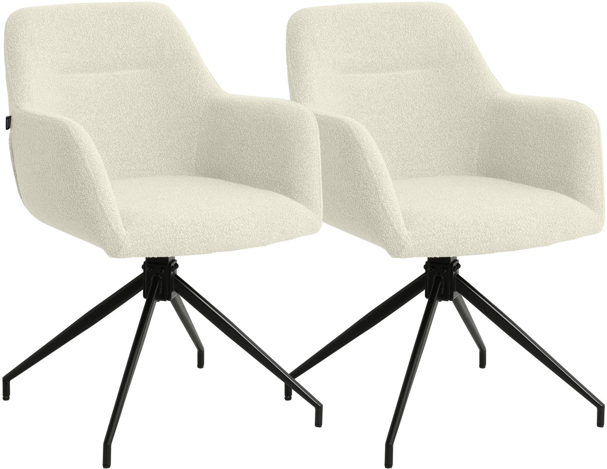 Set van 2 eetkamerstoelen Merlinda met bekleding van teddystof