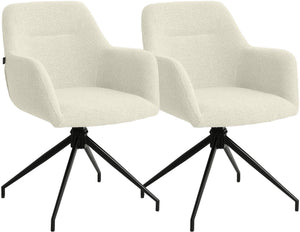 Set van 2 eetkamerstoelen Merlinda met bekleding van teddystof