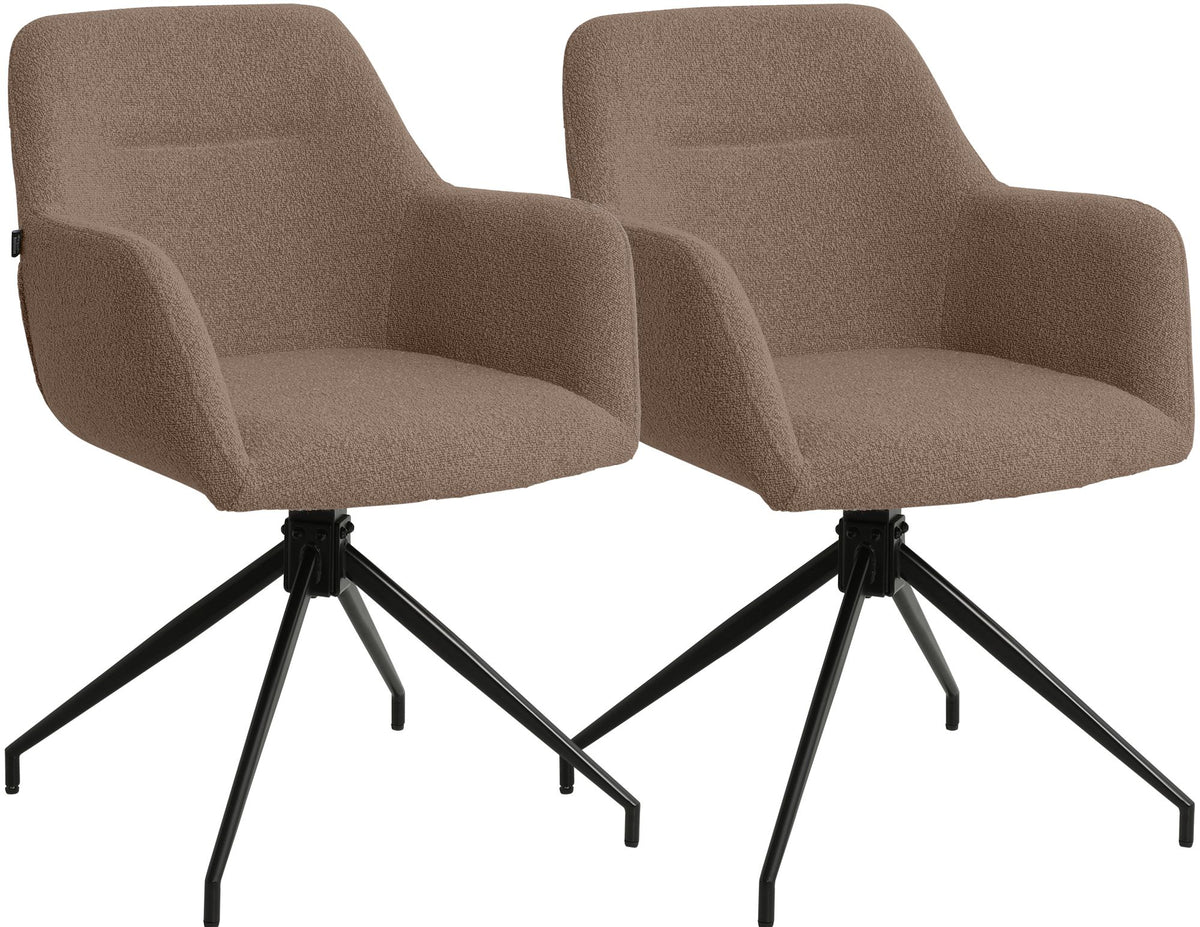 Set van 2 eetkamerstoelen Merlinda met bekleding van teddystof