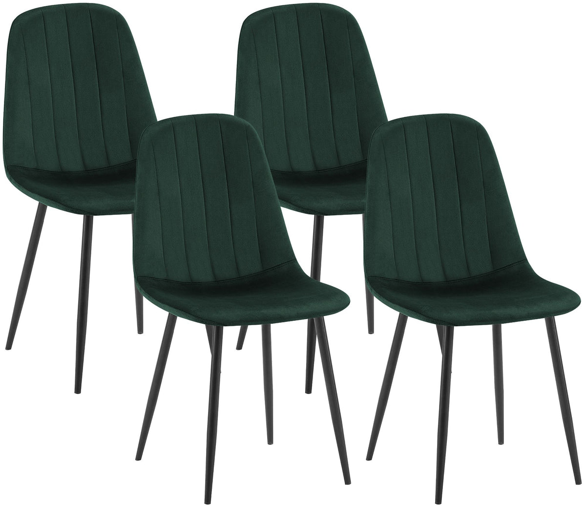 Set van 4 eetkamerstoelen Baxter met fluwelen bekleding