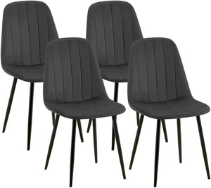 Set van 4 eetkamerstoelen Baxter met fluwelen bekleding