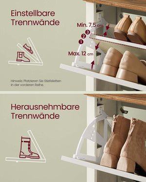 Schoenenkast met Landelijke Charme – 3 Kleppen – Voor 18-24 Paar