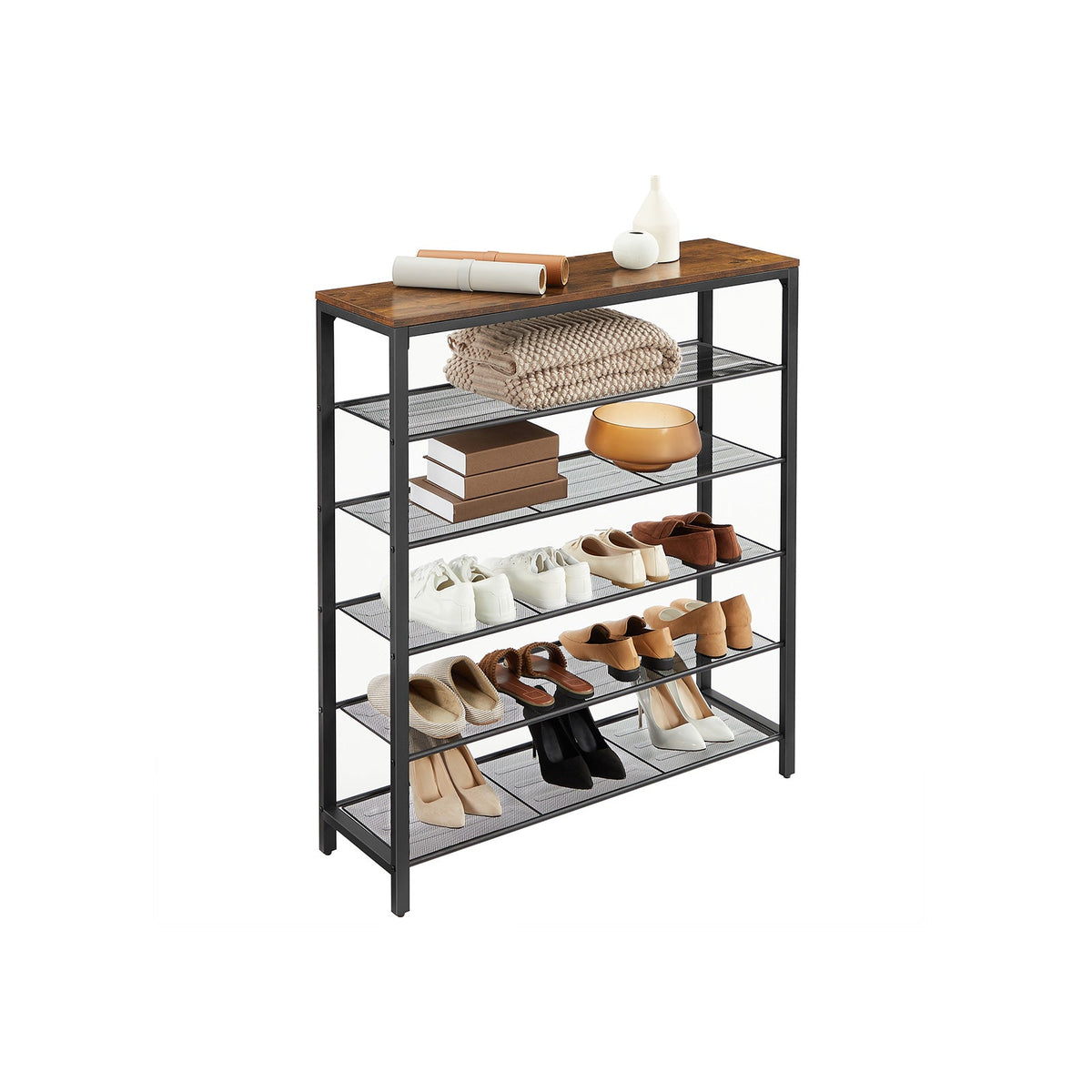 Schoenenrek 5 Lagen – Industriële Schoenenkast – Schoenenrek voor 20 Paar – 100 x 30 x 110 cm