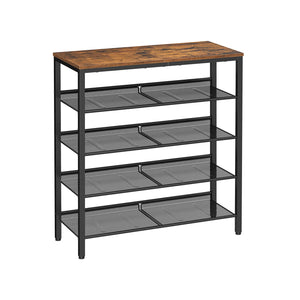 Schoenenrek 5 Lagen – Industriële Schoenenkast – Schoenenrek voor 20-25 Paar – 75 x 28 x 93 cm