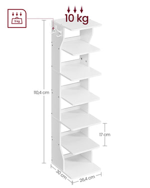 Schoenenrek Smal – 7 Planken – Vrijstaand – Ruimtebesparend