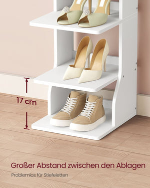 Schoenenrek Smal – 9 Lagen – Met Haken – 147 cm Hoog – Voor Hal of Slaapkamer
