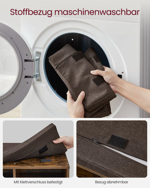 Schoenenbank met Opbergruimte – Verstelbare Planken – Linnenlook Bekleding – Tot 136 kg