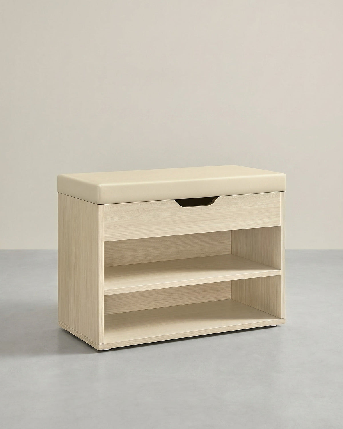 Schoenenbank met Klep en Vakken 60 cm – Opbergbank met Zitkussen – Multifunctioneel
