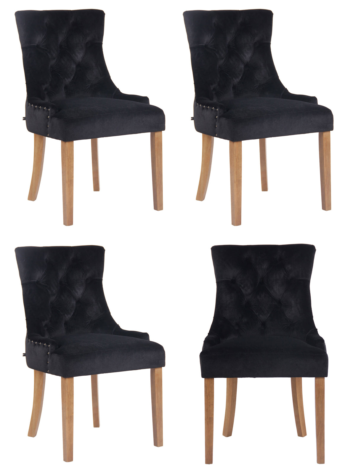 Set van 4 eetkamerstoelen Aberdeen fluweel