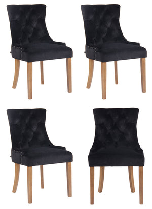 Set van 4 eetkamerstoelen Aberdeen fluweel