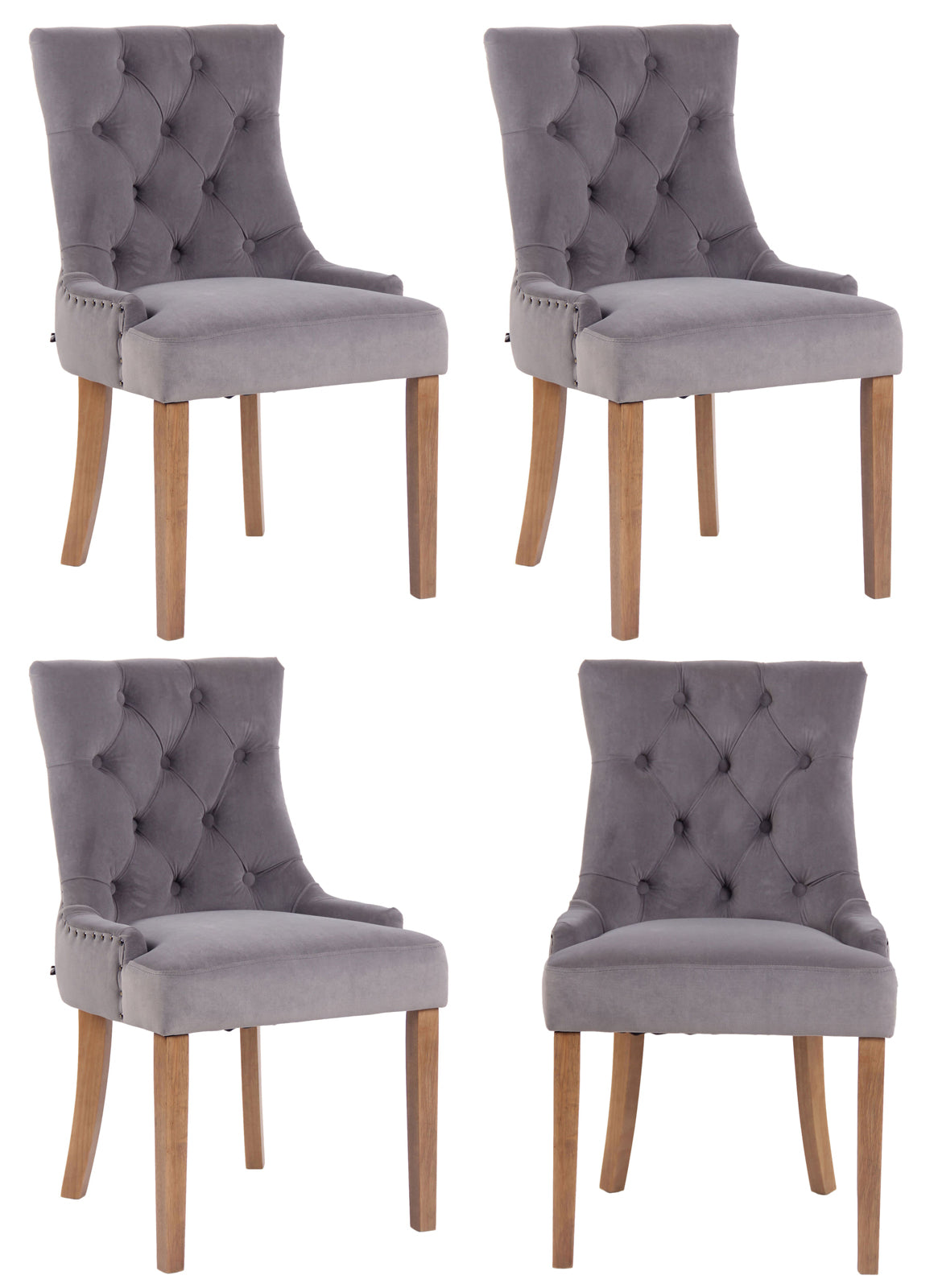 Set van 4 eetkamerstoelen Aberdeen fluweel