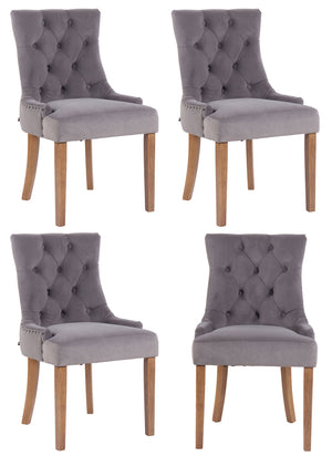 Set van 4 eetkamerstoelen Aberdeen fluweel