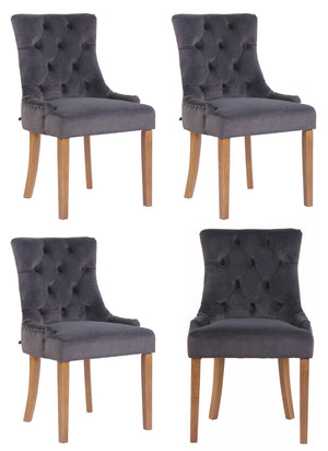 Set van 4 eetkamerstoelen Aberdeen fluweel