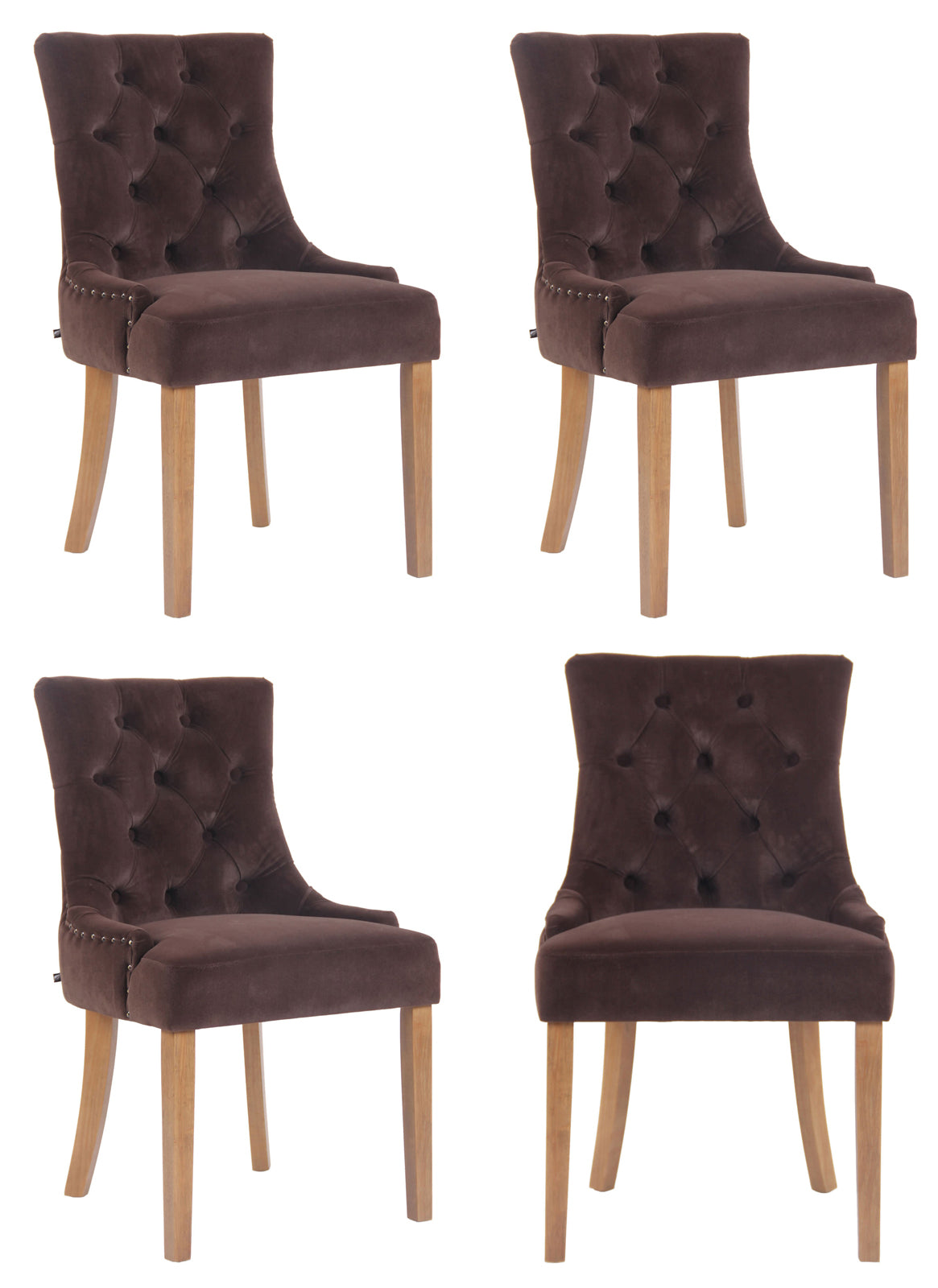 Set van 4 eetkamerstoelen Aberdeen fluweel