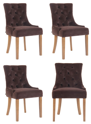 Set van 4 eetkamerstoelen Aberdeen fluweel