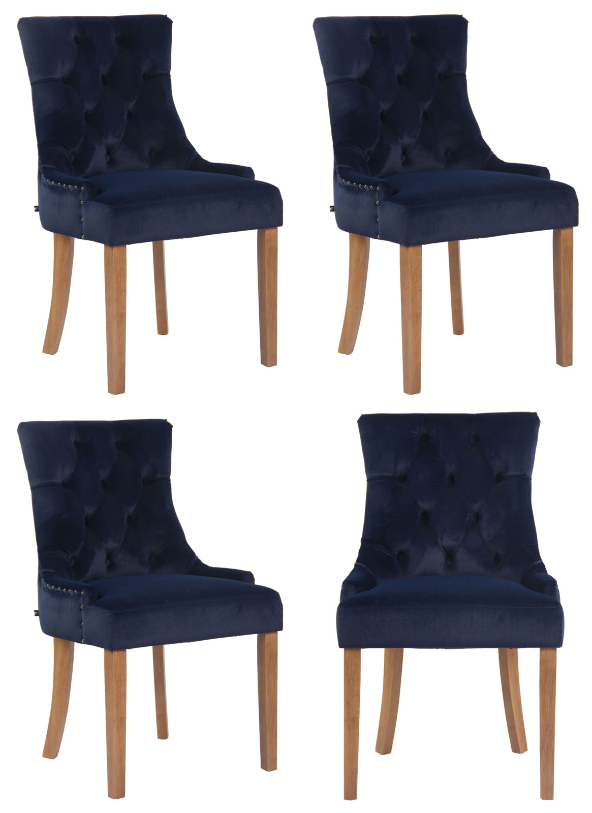 Set van 4 eetkamerstoelen Aberdeen fluweel