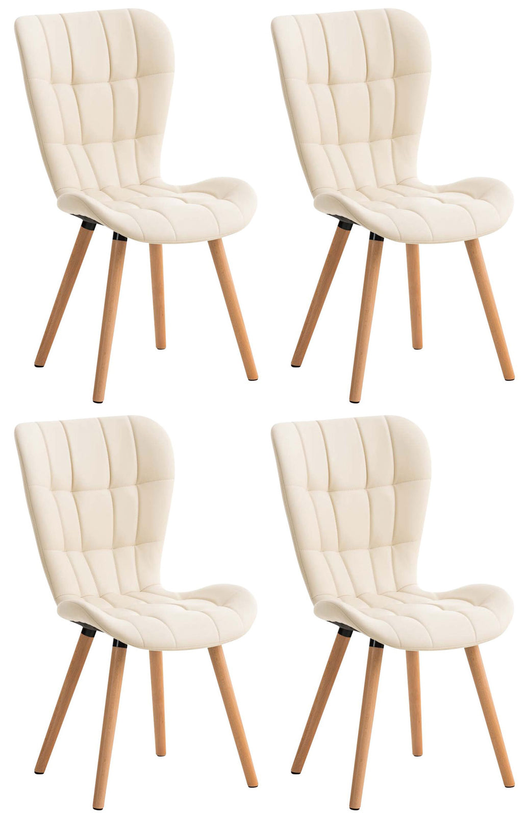 Set van 4 eetkamerstoelen Elda kunstleer