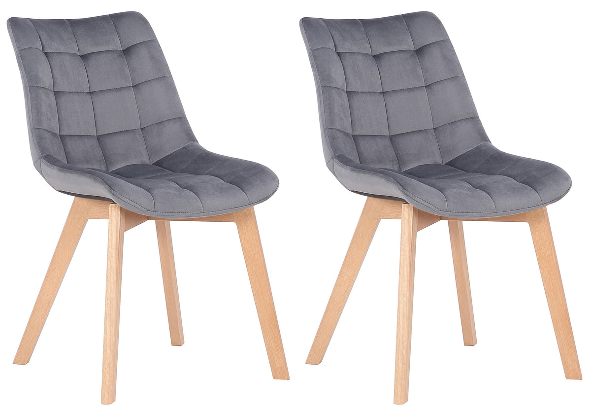 Set van 2 eetkamerstoelen Passaic fluweel