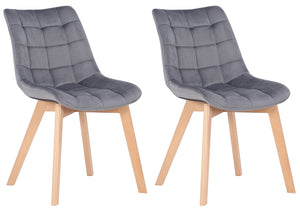 Set van 2 eetkamerstoelen Passaic fluweel