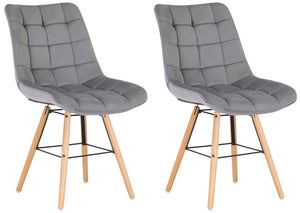 Set van 2 eetkamerstoelen Leni fluweel
