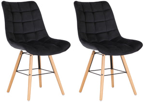 Set van 2 eetkamerstoelen Leni fluweel