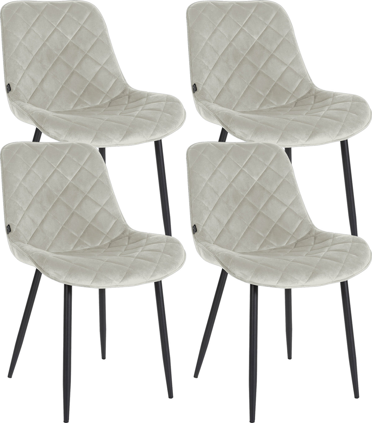 Set van 4 stoelen Springs fluweel