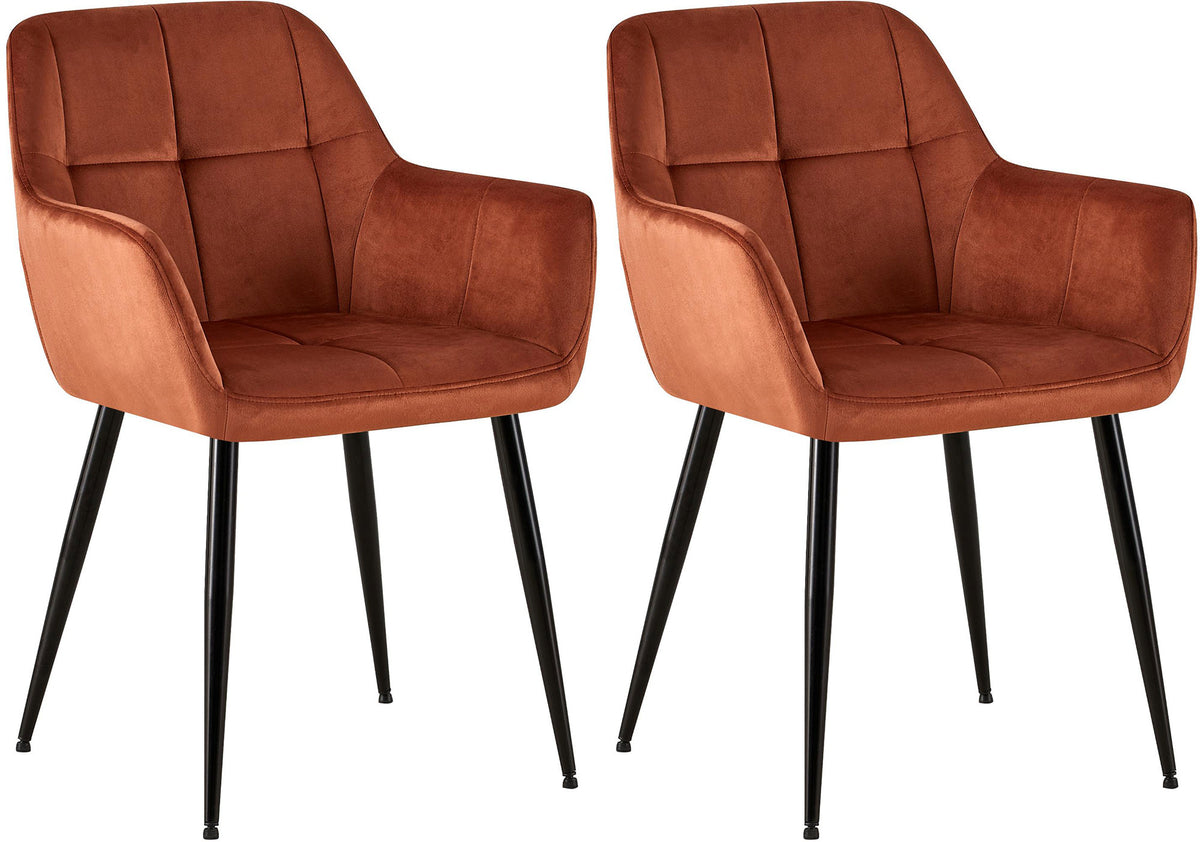 Set van 2 eetkamerstoelen Emia fluweel