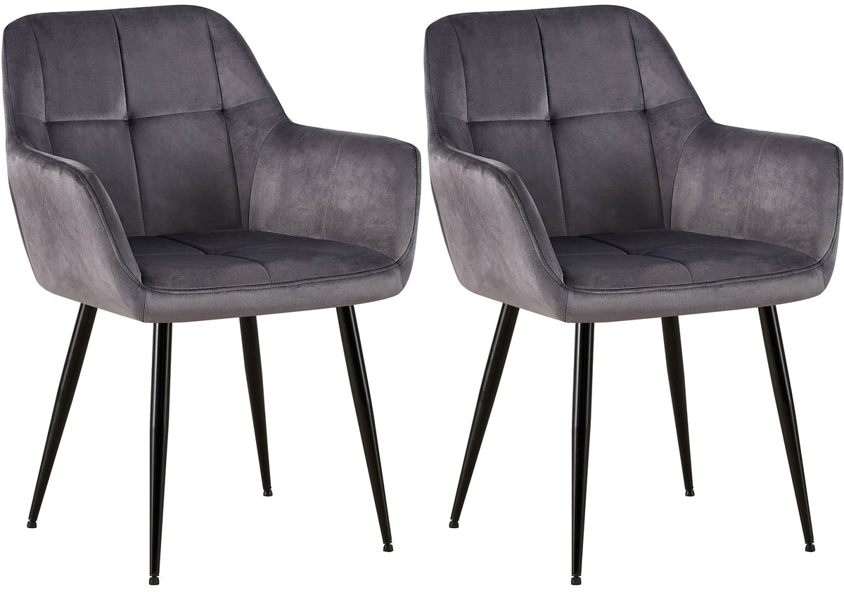 Set van 2 eetkamerstoelen Emia fluweel