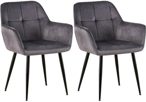 Set van 2 eetkamerstoelen Emia fluweel