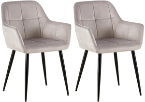 Set van 2 eetkamerstoelen Emia fluweel