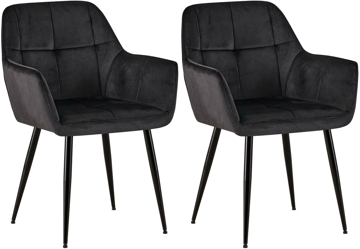 Set van 2 eetkamerstoelen Emia fluweel