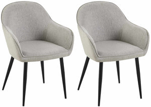 Set van 2 eetkamerstoelen Boise stof