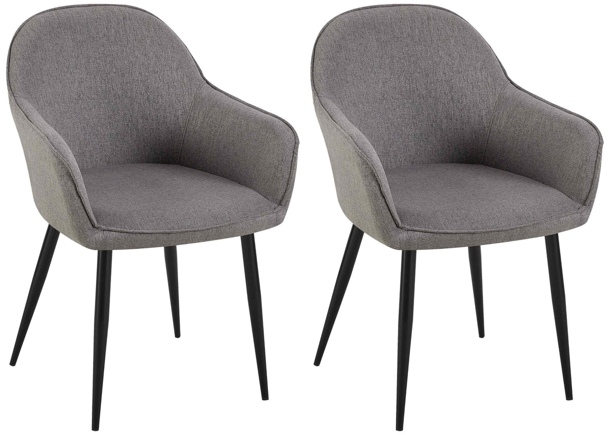Set van 2 eetkamerstoelen Boise stof