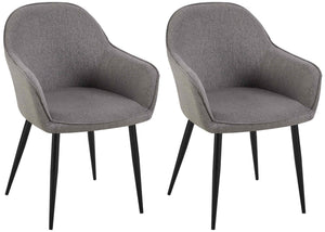 Set van 2 eetkamerstoelen Boise stof