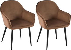Set van 2 eetkamerstoelen Boise met fluwelen bekleding