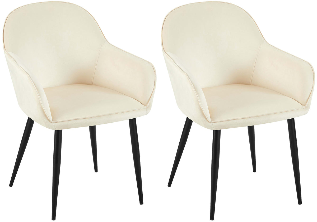 Set van 2 eetkamerstoelen Boise met fluwelen bekleding