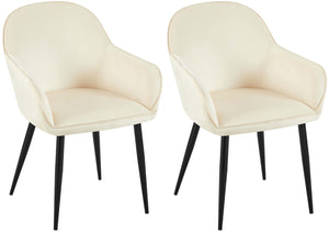 Set van 2 eetkamerstoelen Boise met fluwelen bekleding