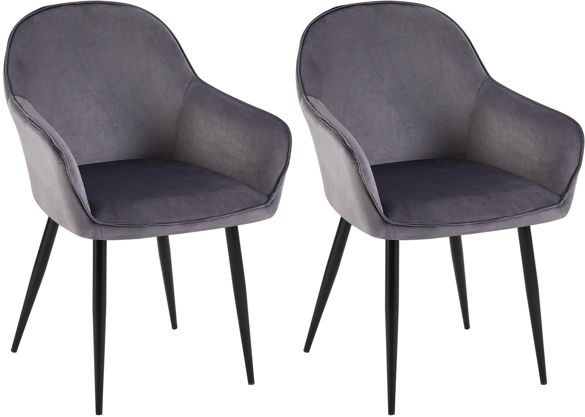 Set van 2 eetkamerstoelen Boise met fluwelen bekleding