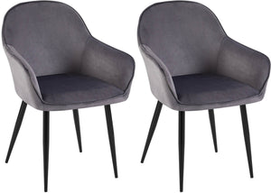 Set van 2 eetkamerstoelen Boise met fluwelen bekleding