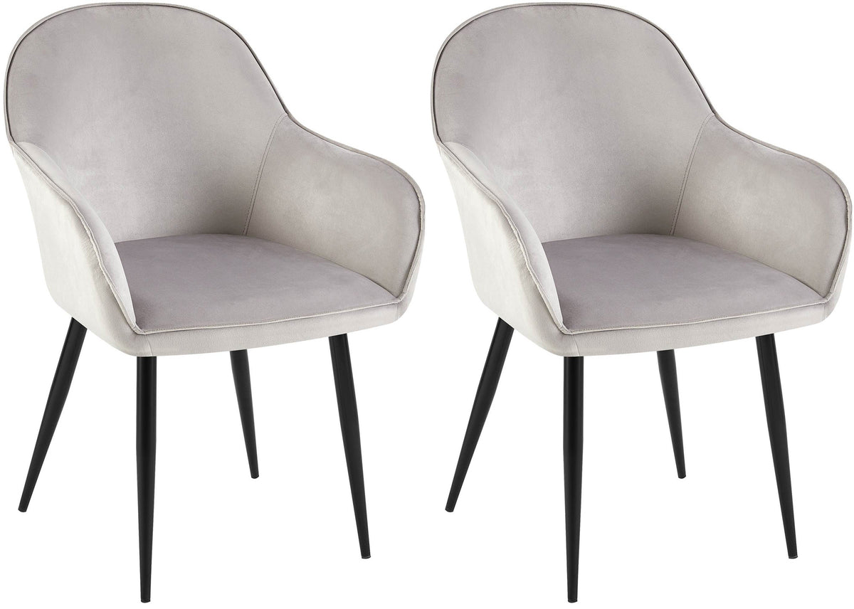 Set van 2 eetkamerstoelen Boise met fluwelen bekleding