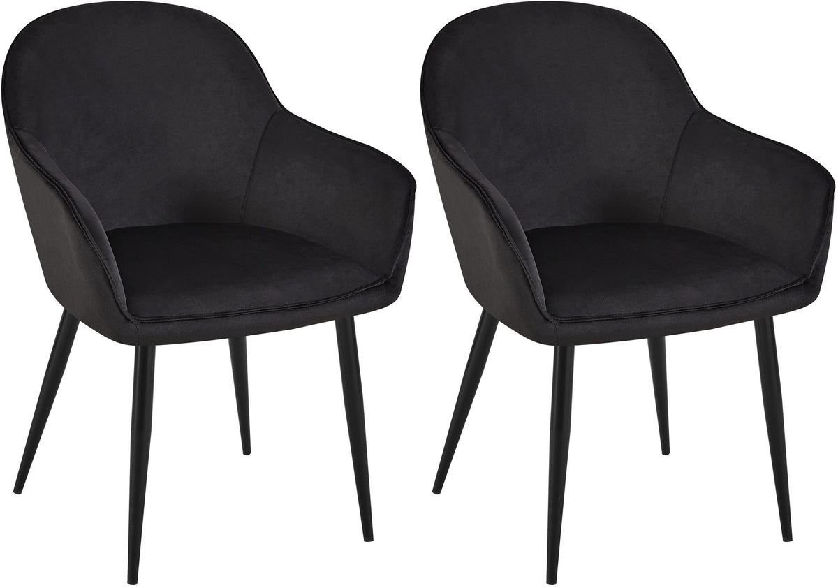 Set van 2 eetkamerstoelen Boise met fluwelen bekleding