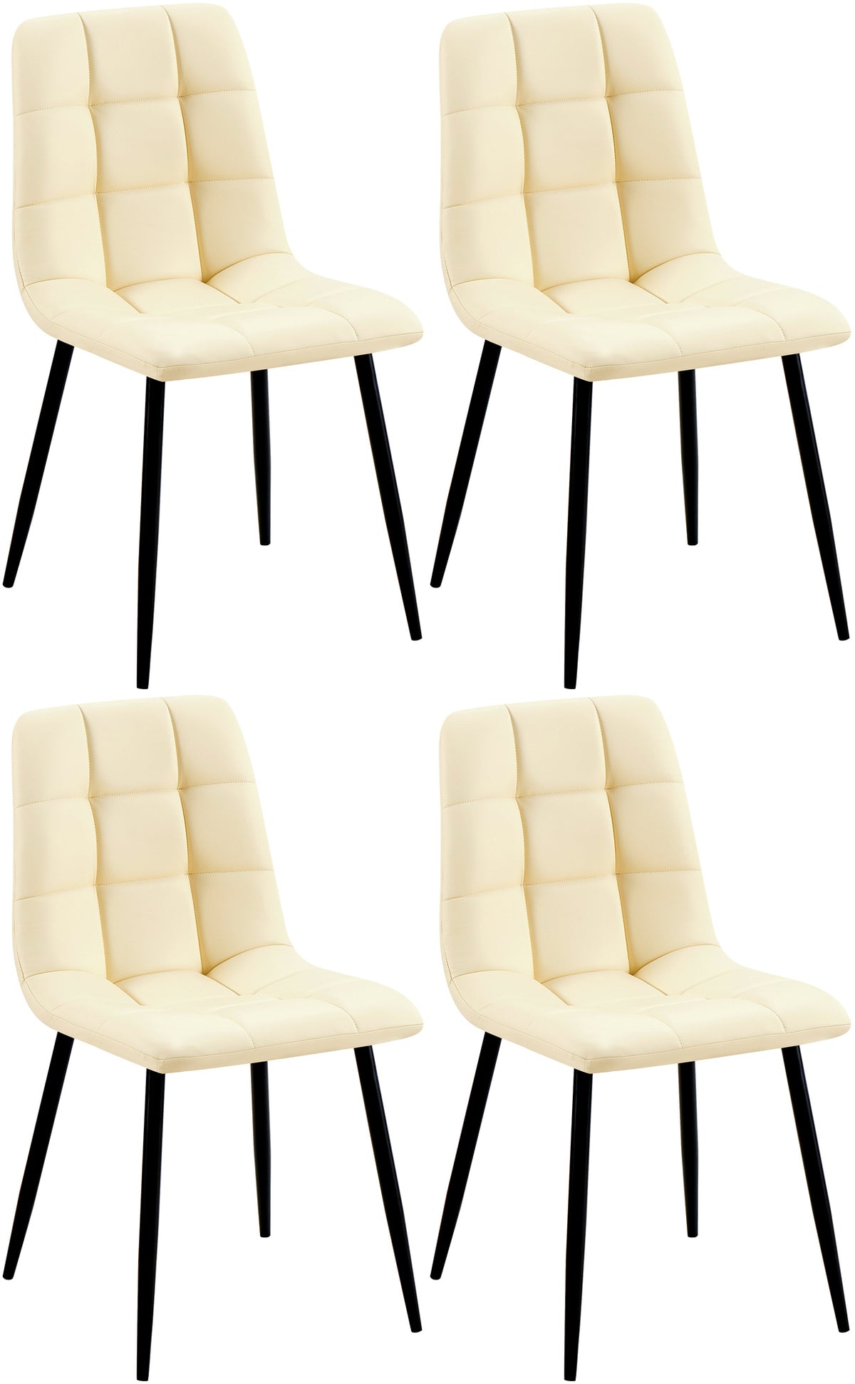 Set van 4 eetkamerstoelen Antibes met kunstleren bekleding