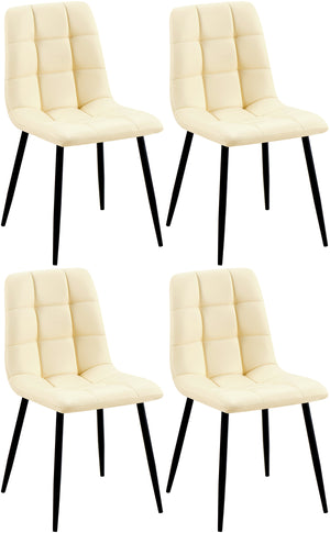 Set van 4 eetkamerstoelen Antibes met kunstleren bekleding