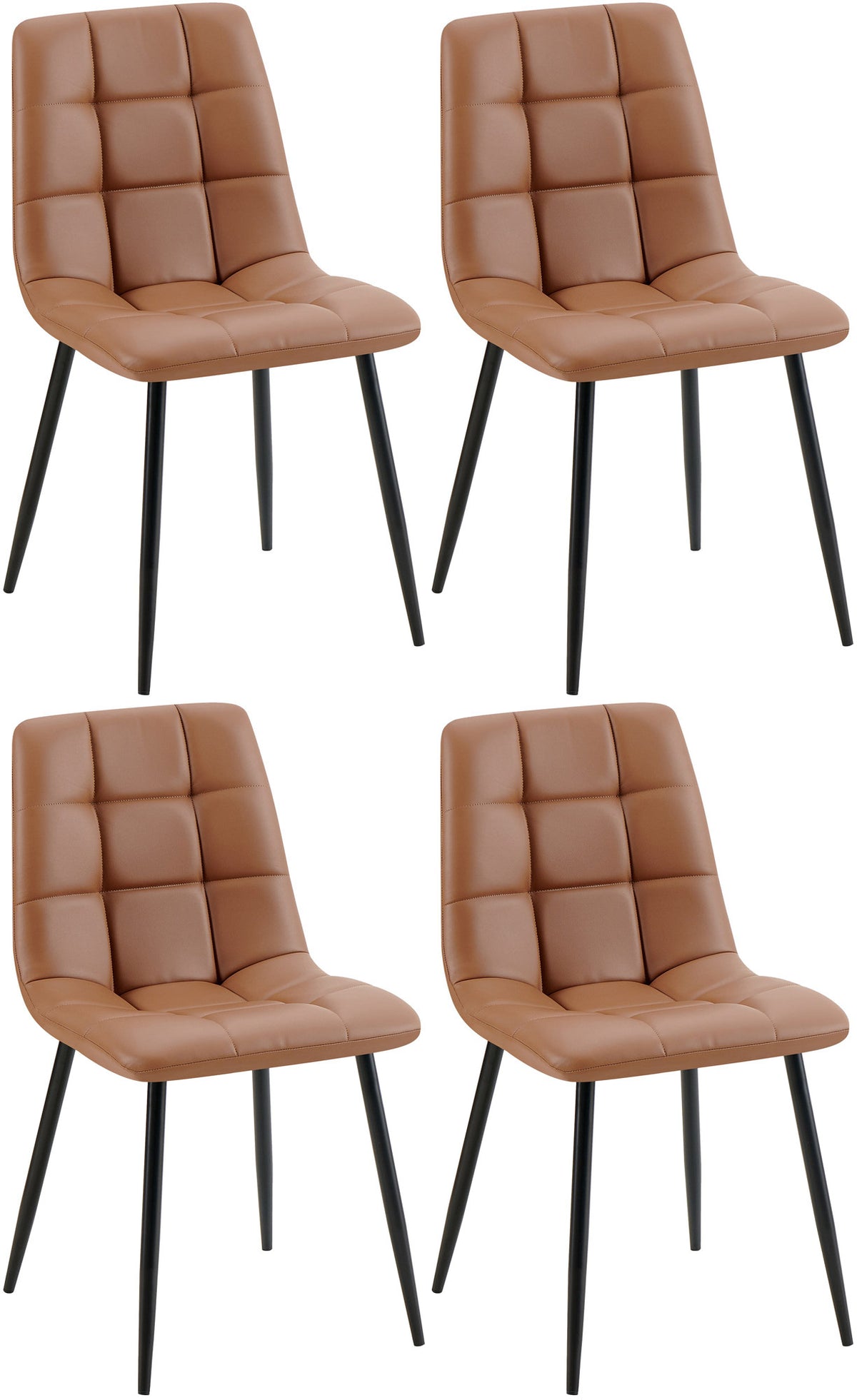 Set van 4 eetkamerstoelen Antibes met kunstleren bekleding